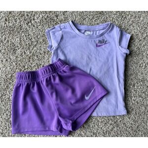 Nike tee shorts matching set‎ purple baby girl/ boy 18 months